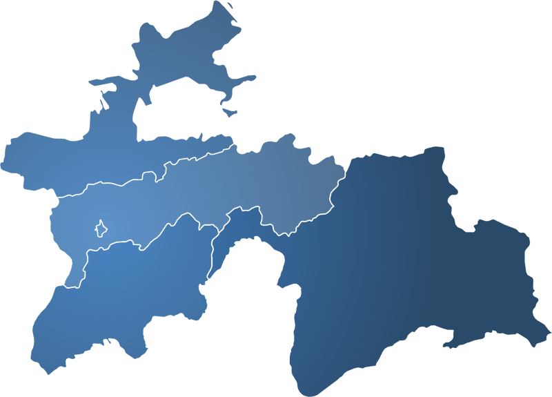 Карта Таджикистана с филиалами учреждения